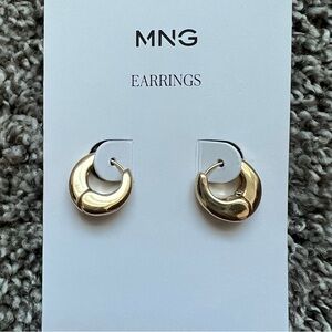 MNG Gold Mini Hoop Earrings Minimal Everyday Chic